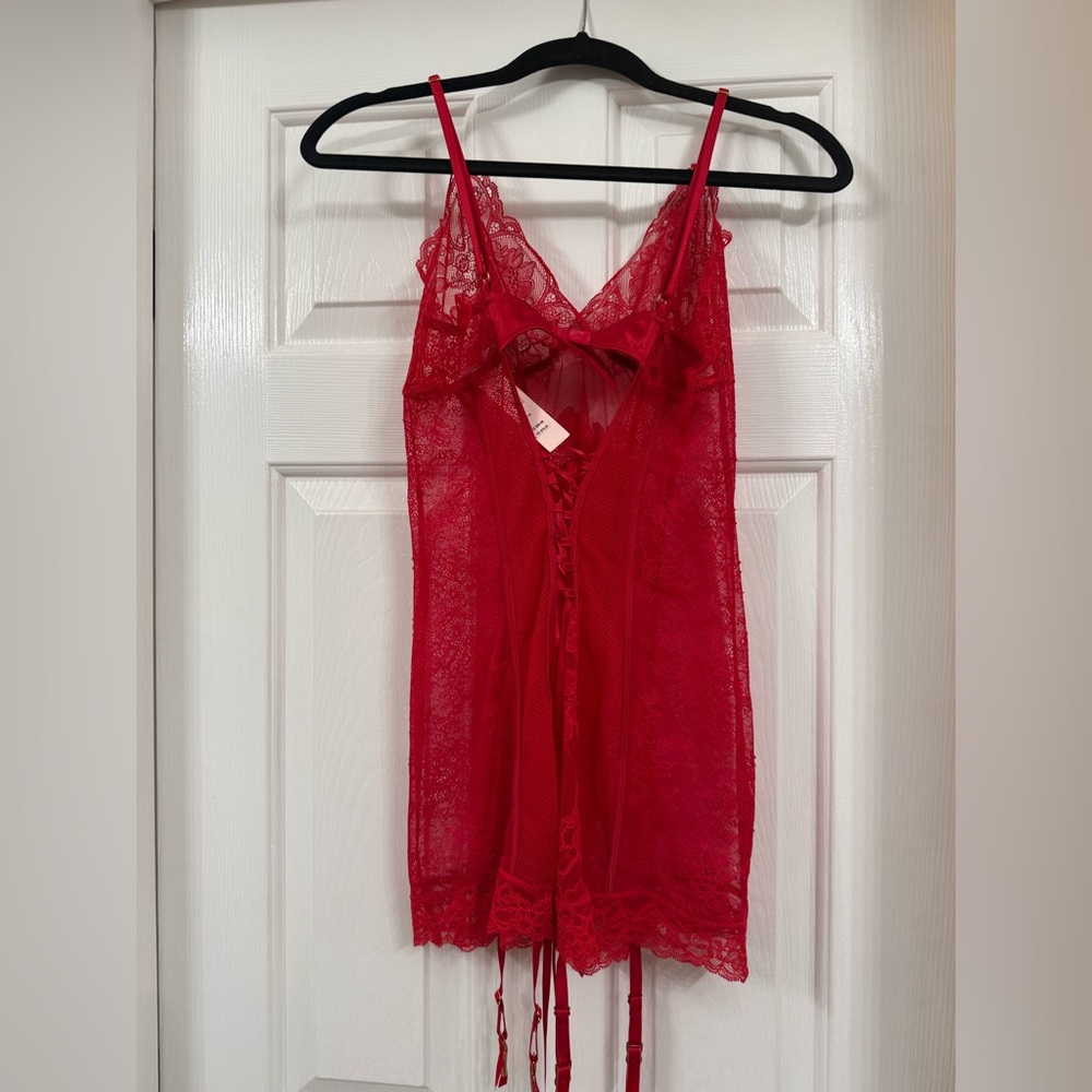Red Lace Lingerie Dress.  Great for the holidays 🎄or valentines 💌